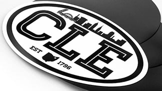 Custom oval magnets printed for CLE Clothing Company