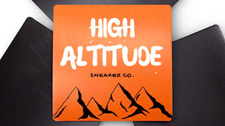 Square magnets printed for High Altitude Sneaker Co
