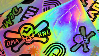 DeMarini Custom Holographic Sticker Sheets Closeup