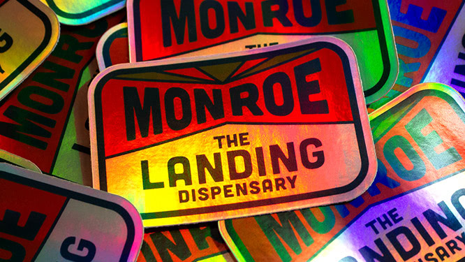 Monroe The Landing Dispensary Rectangle Holographic Stickers