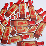 Hanks Heat hot sauce bottle shaped stickers