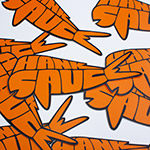 Hank Sauce logo sticker - orange and black