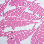 Hank Sauce logo sticker - pink and white