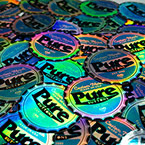 Pure Buttons Bottle Cap Round Holographic Stickers
