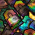 Cleveland Die Cut Holographic Stickers