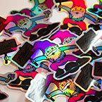 Float Gnome Holographic Die Cut Stickers