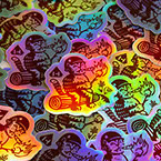 Hotel Tango Distillery Die Cut Holographic Stickers