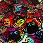 Tee Villain Evil Inside Die Cut Holographic Stickers
