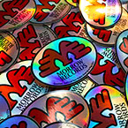 Morrow Records Oval Holographic Stickers