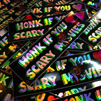 Honk If You Love Scary Movies Rectangle Holographic Stickers