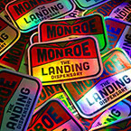 Monroe The Landing Dispenary Rectangle Holographic Stickers