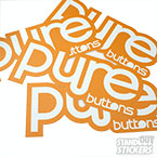 Die cut floor decals of the PureButtons logo