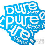 Die cut floor decals of the PureMerch logo