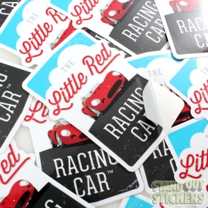 The Little Red Racing Car Glossy Stickers