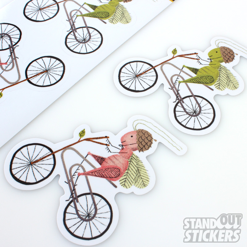 Erin Taylor Grasshoppers Riding Bikes Stickers