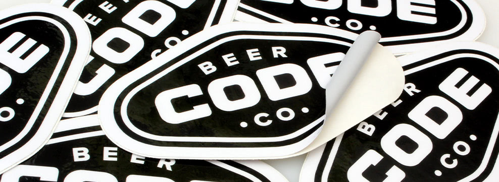 Beer Code Co Black and White Stickers
