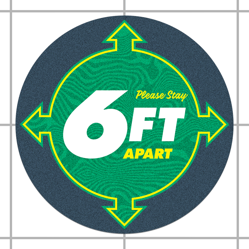 Please Keep 6ft Apart Floor Decal (Green)