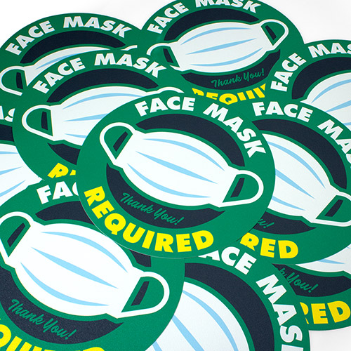 Face Mask Required Floor Decal (Green)