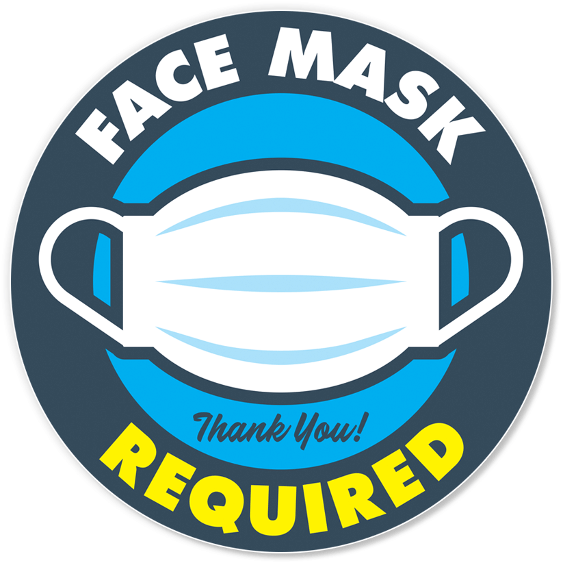 Face Mask Required 11.5 Inch Vinyl Sticker (Blue)