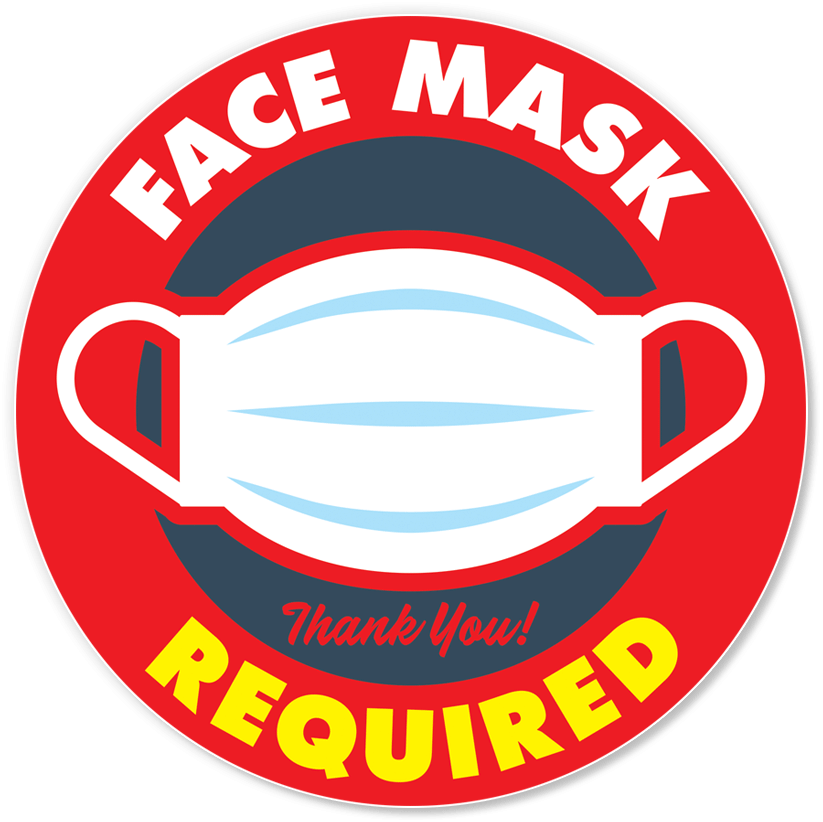 Face Mask Required 11.5 Inch Vinyl Sticker (Red)