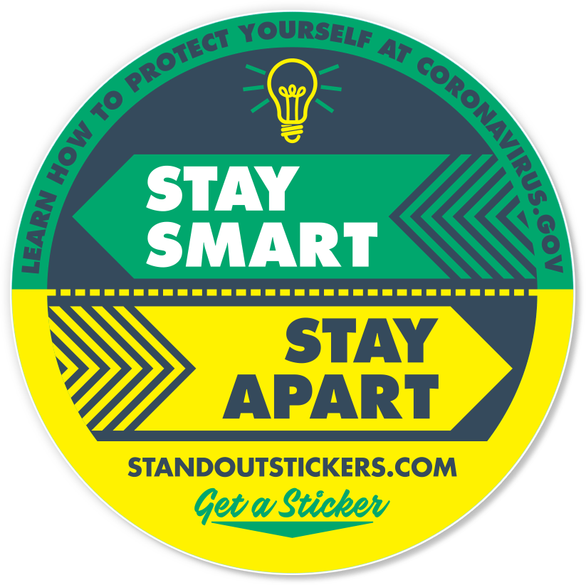 Stay Smart, Stay Apart Sticker