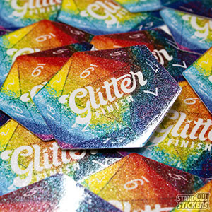 D20 Glitter Stickers