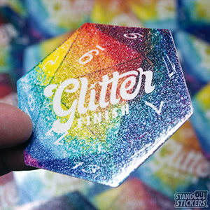 D20 Glitter Stickers