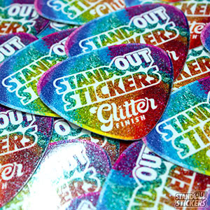 Guitar Pick Glitter Stickers