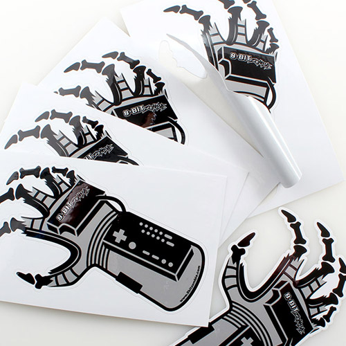 Kiss cut rectangle stickers for 8-Bit Zombie