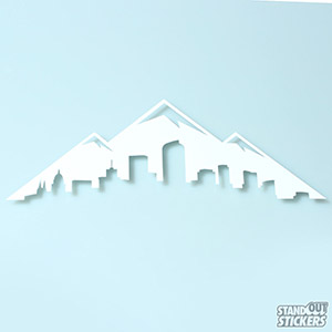 Denver Colorado Cut Vinyl Decals in White