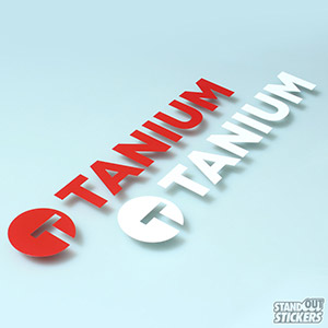 Tanium Cut Vinyl Decals in Red and White