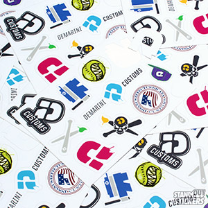 Demarini Baseball Kiss Cut Custom Sticker Sheets